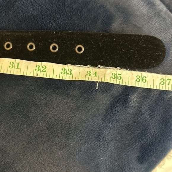 Anne Klein for Calderon Vintage Leather Velvet Belt with Crystal Buckle SzM - Picture 10 of 11